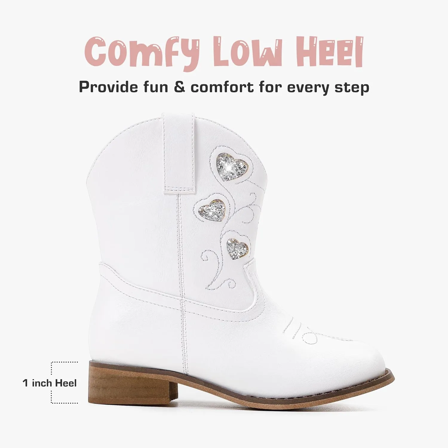 Cowboy Boots for Kids Western Little Girl Cowgirl Boots Toddler Horse Riding Ankle Boots Birthday Party
