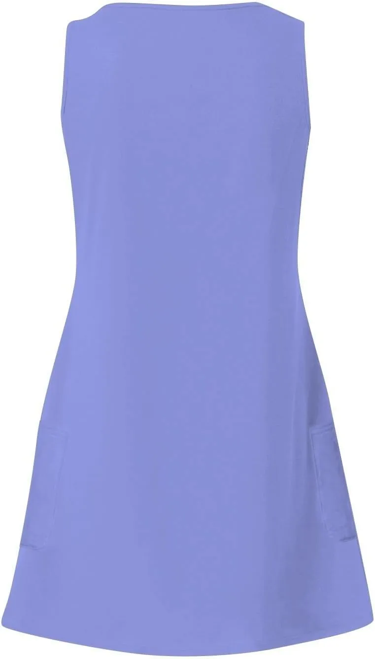 Cowgirl Dress for Women Western Style Sleeveless Denim Jumper Dress with Pockets