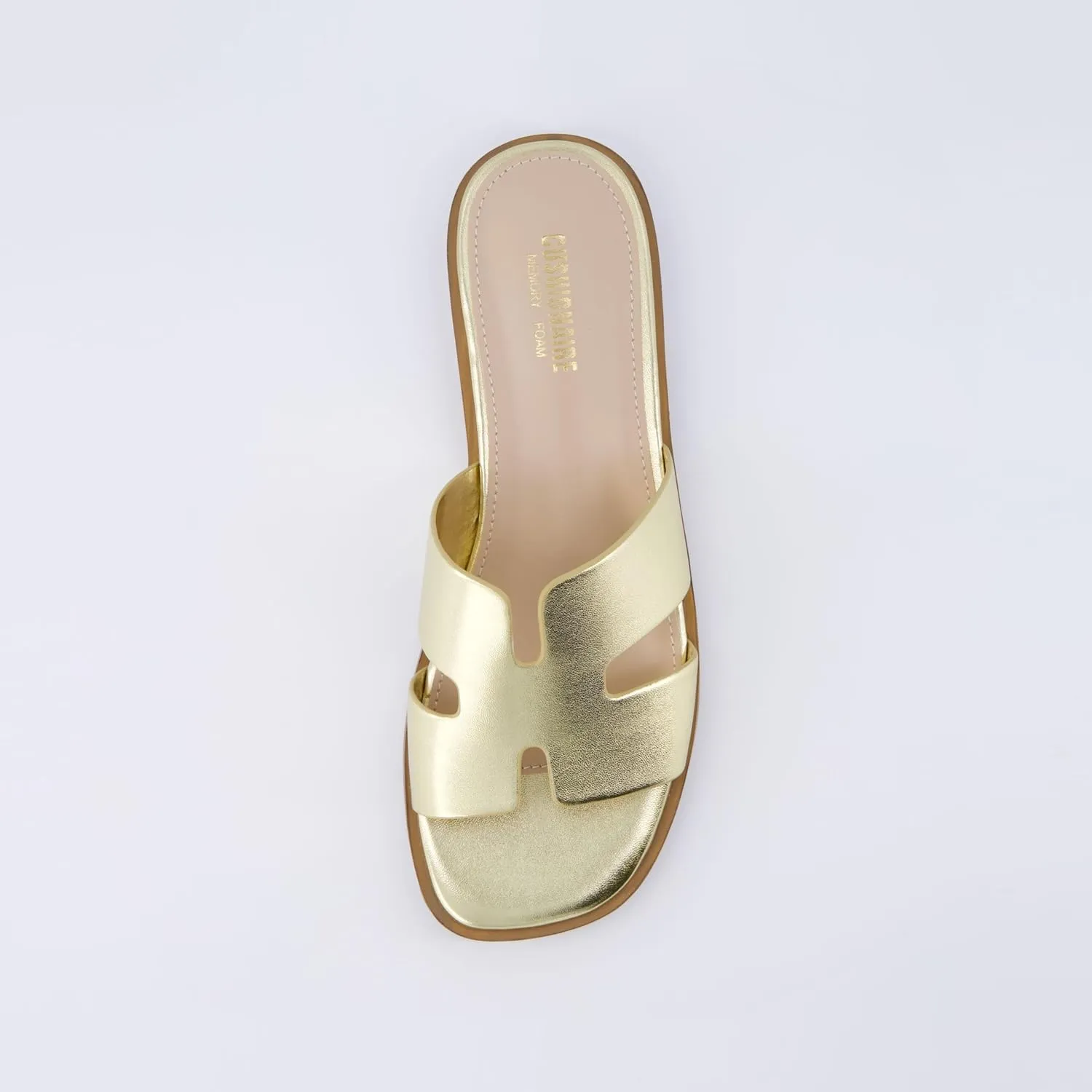CUSHIONAIRE Women's Voyage slide sandal  Memory Foam, Wide Widths Available
