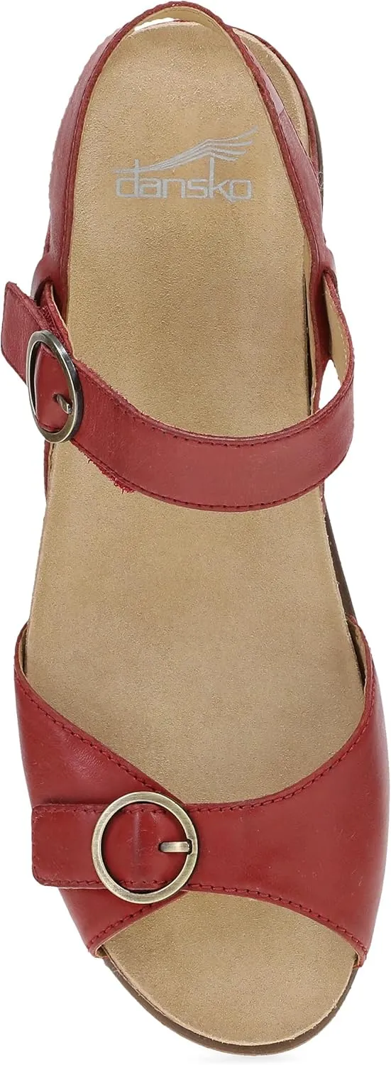 Dansko Candace Wedge Sandal for Women -Comfortable Wedge with Arch Support -Fully Adjustable Straps-Versatile Casual to Dressy Footwear -Lightweight Rubber Outsole