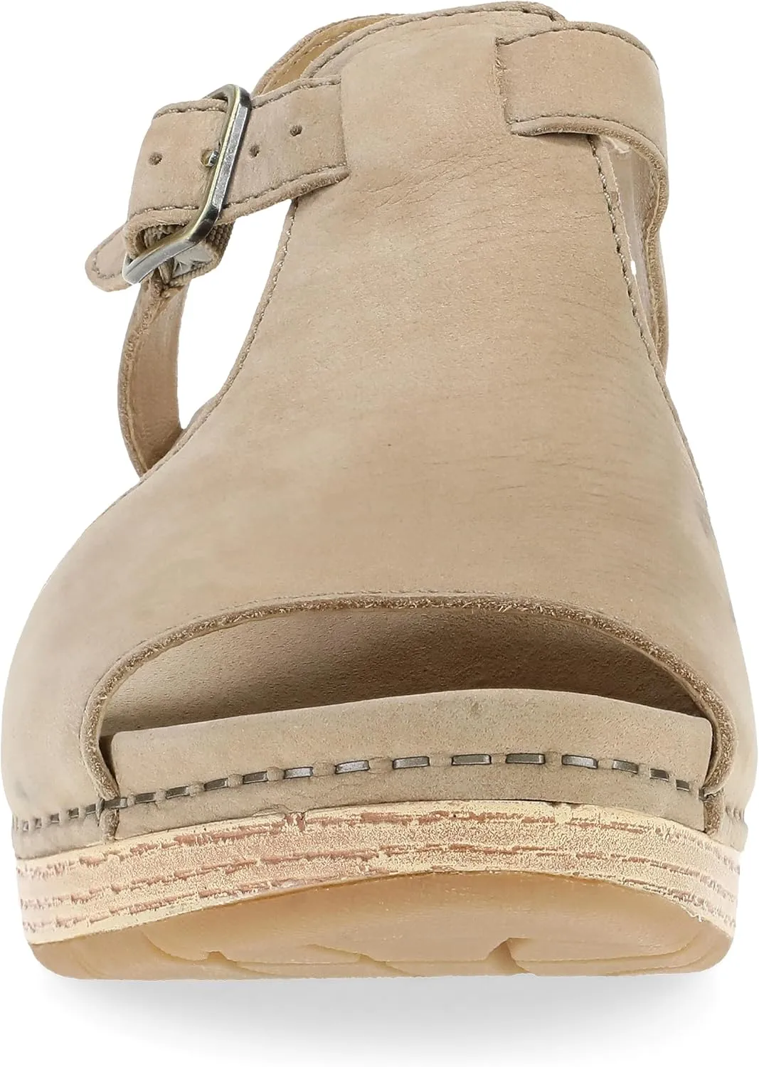 Dansko Laverne Peep-Toe Sandals for Women – T-Strap Design with Stain Resistant Nubuck Leathers