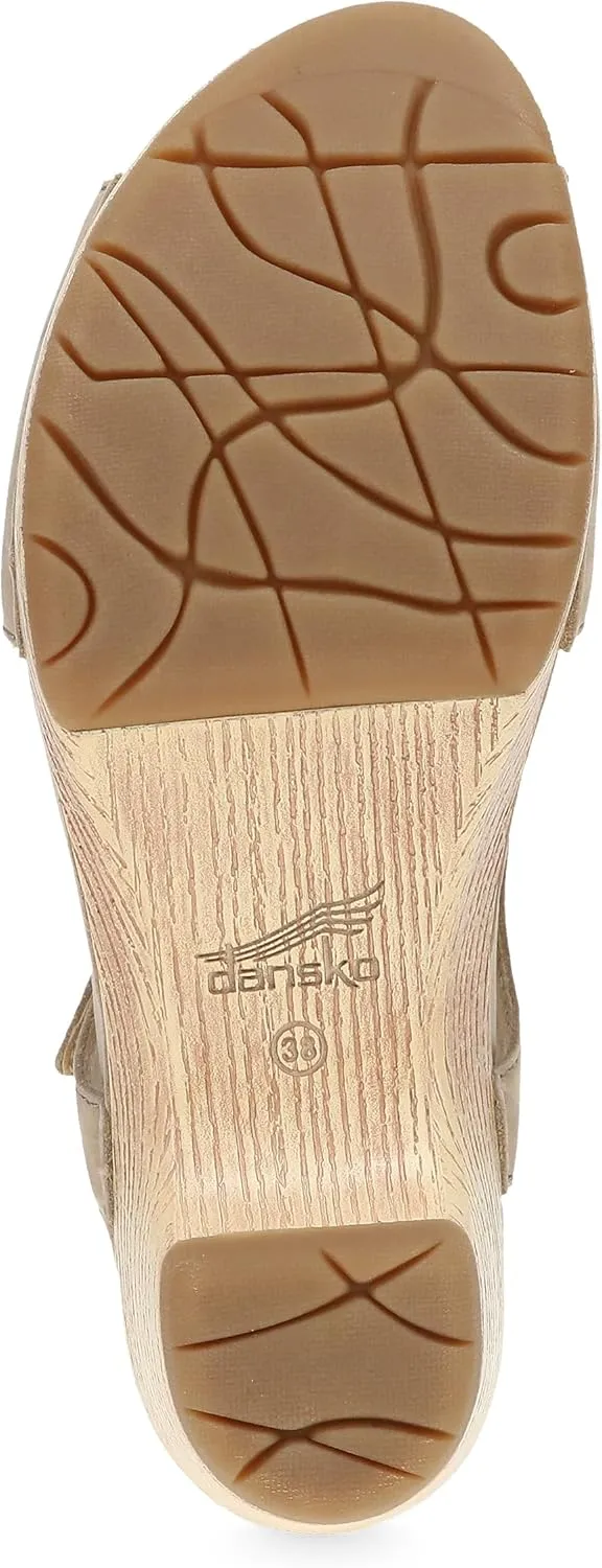 Dansko Laverne Peep-Toe Sandals for Women – T-Strap Design with Stain Resistant Nubuck Leathers