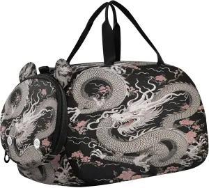 Dragon Youth Sports & Travel Duffle Bag with Shoe Compartment,Waterproof Gym Bag for Girls and Boys (Overnight Essentials Organizer)