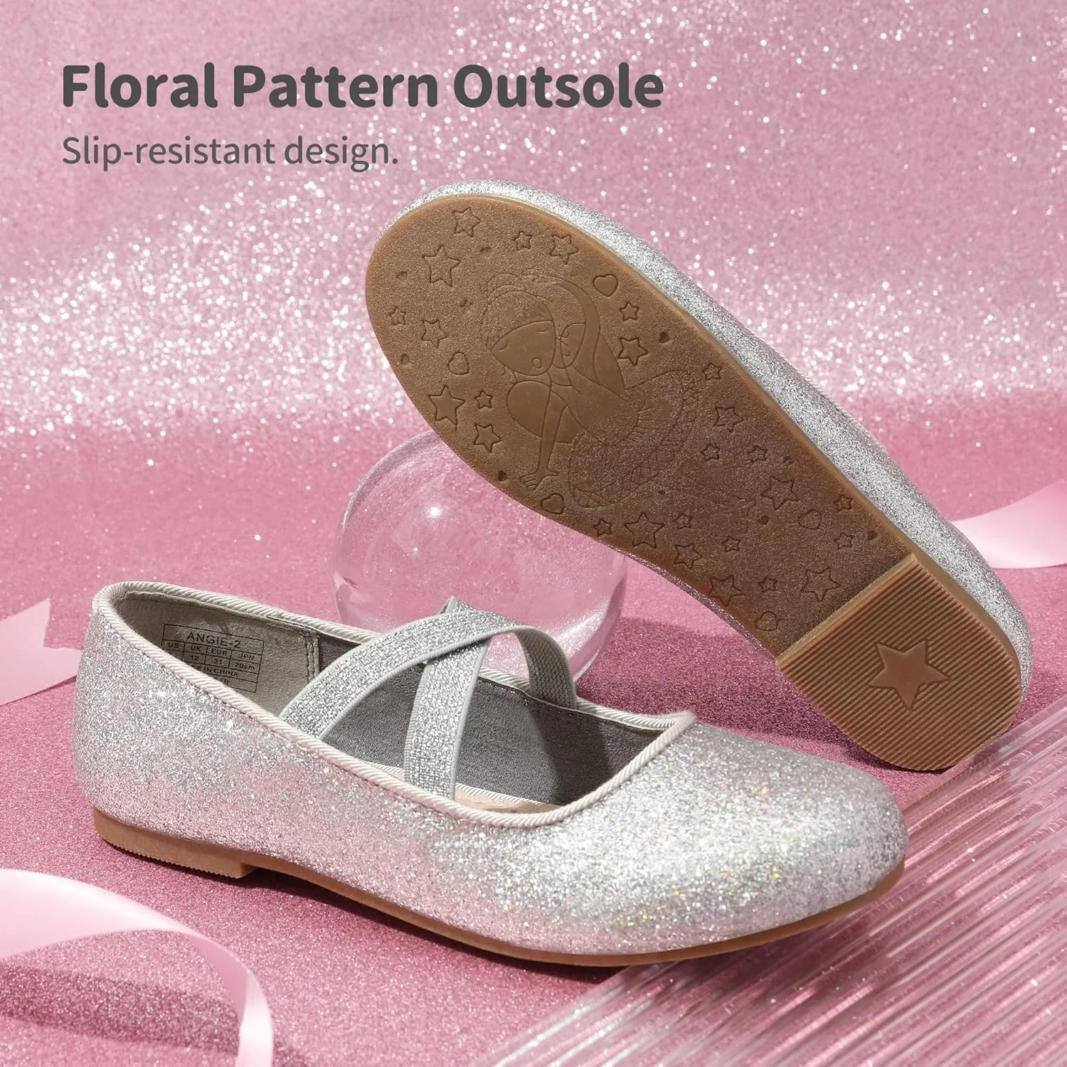 DREAM PAIRS Girls Ballerina Dress Shoes Mary Jane Flats