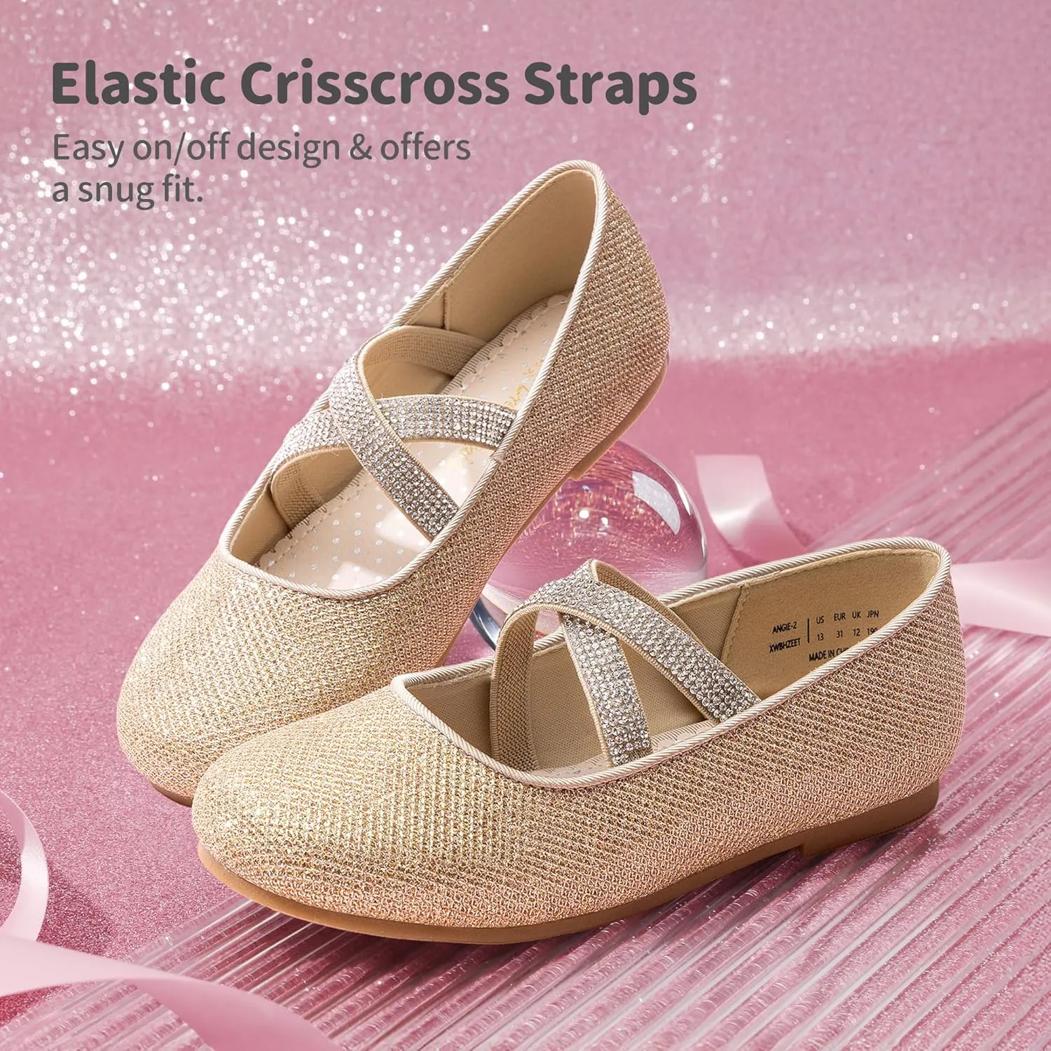 DREAM PAIRS Girls Ballerina Dress Shoes Mary Jane Flats