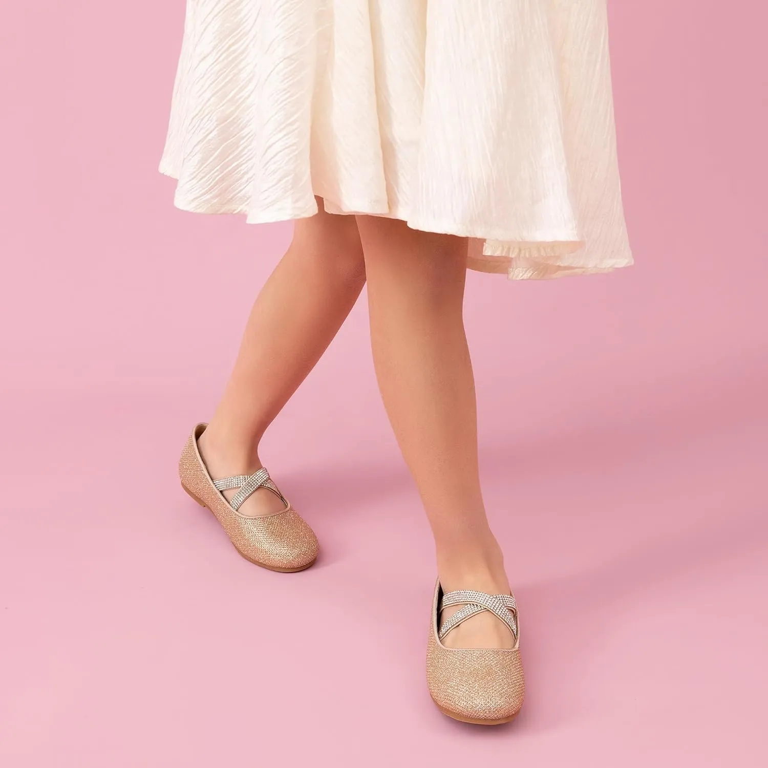 DREAM PAIRS Girls Ballerina Dress Shoes Mary Jane Flats