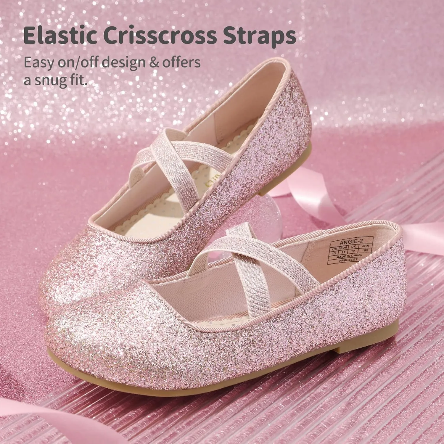 DREAM PAIRS Girls Ballerina Dress Shoes Mary Jane Flats