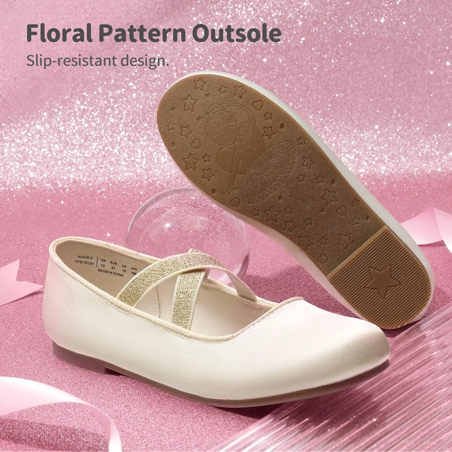 DREAM PAIRS Girls Ballerina Dress Shoes Mary Jane Flats