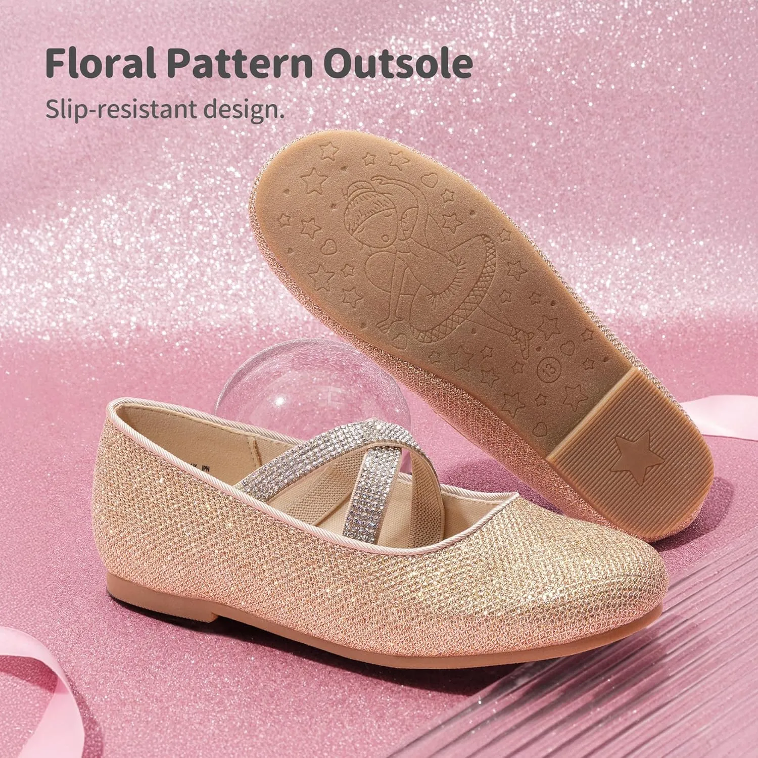 DREAM PAIRS Girls Ballerina Dress Shoes Mary Jane Flats
