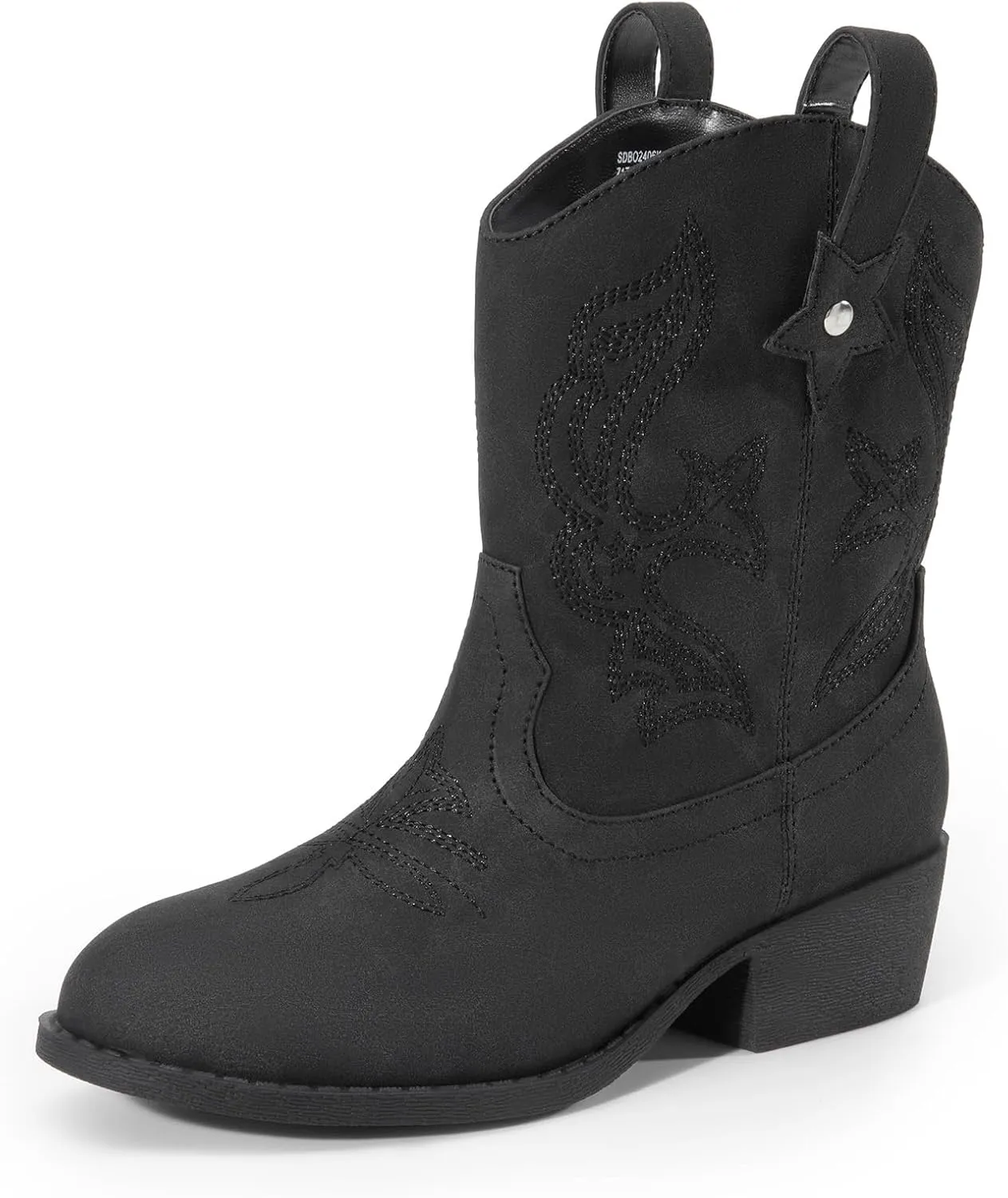 DREAM PAIRS Girls Cowboy Cowgirl Boots 2-in-1 Western Removable Cuff Fold Over Embroidered Fashion Mid Calf Shoes