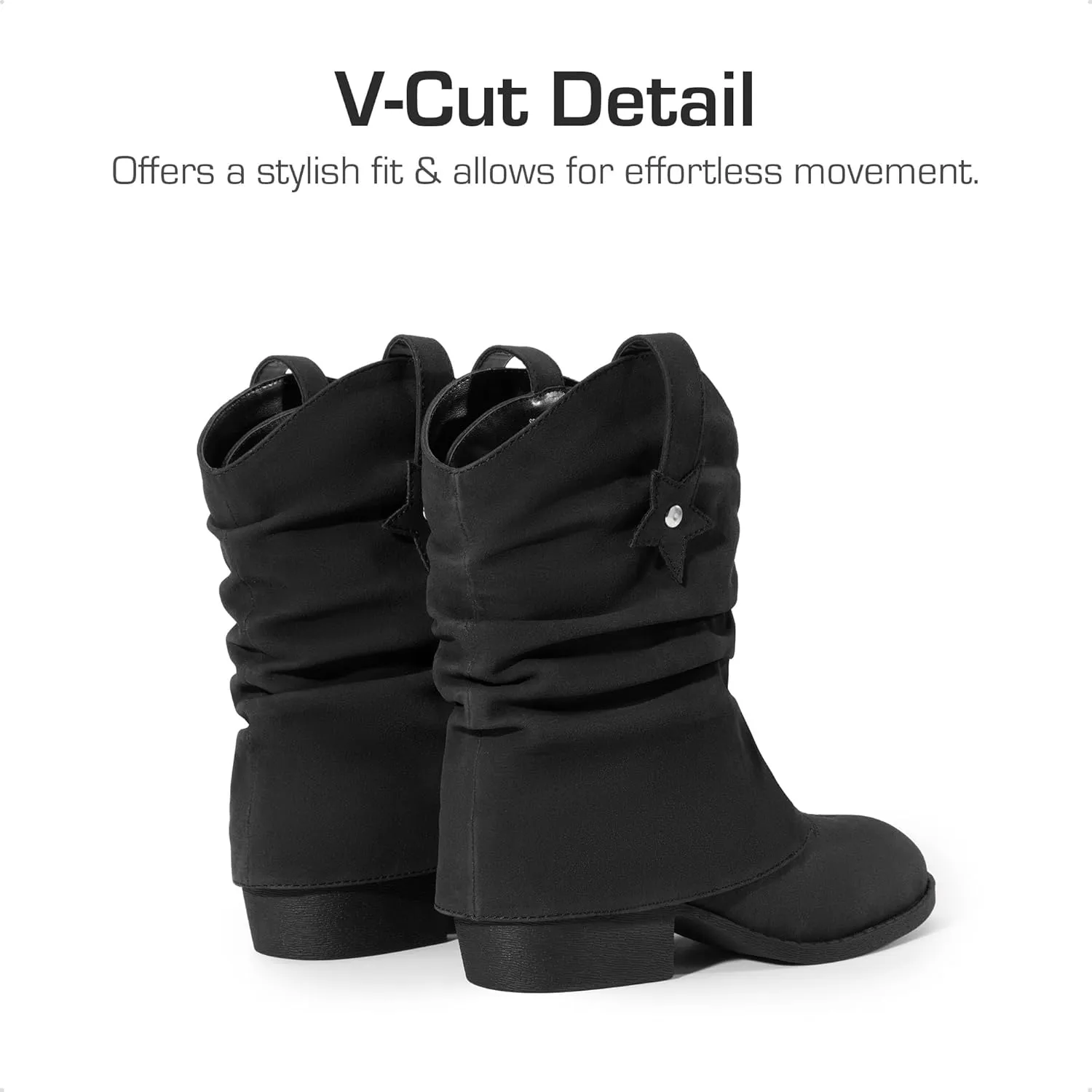 DREAM PAIRS Girls Cowboy Cowgirl Boots 2-in-1 Western Removable Cuff Fold Over Embroidered Fashion Mid Calf Shoes