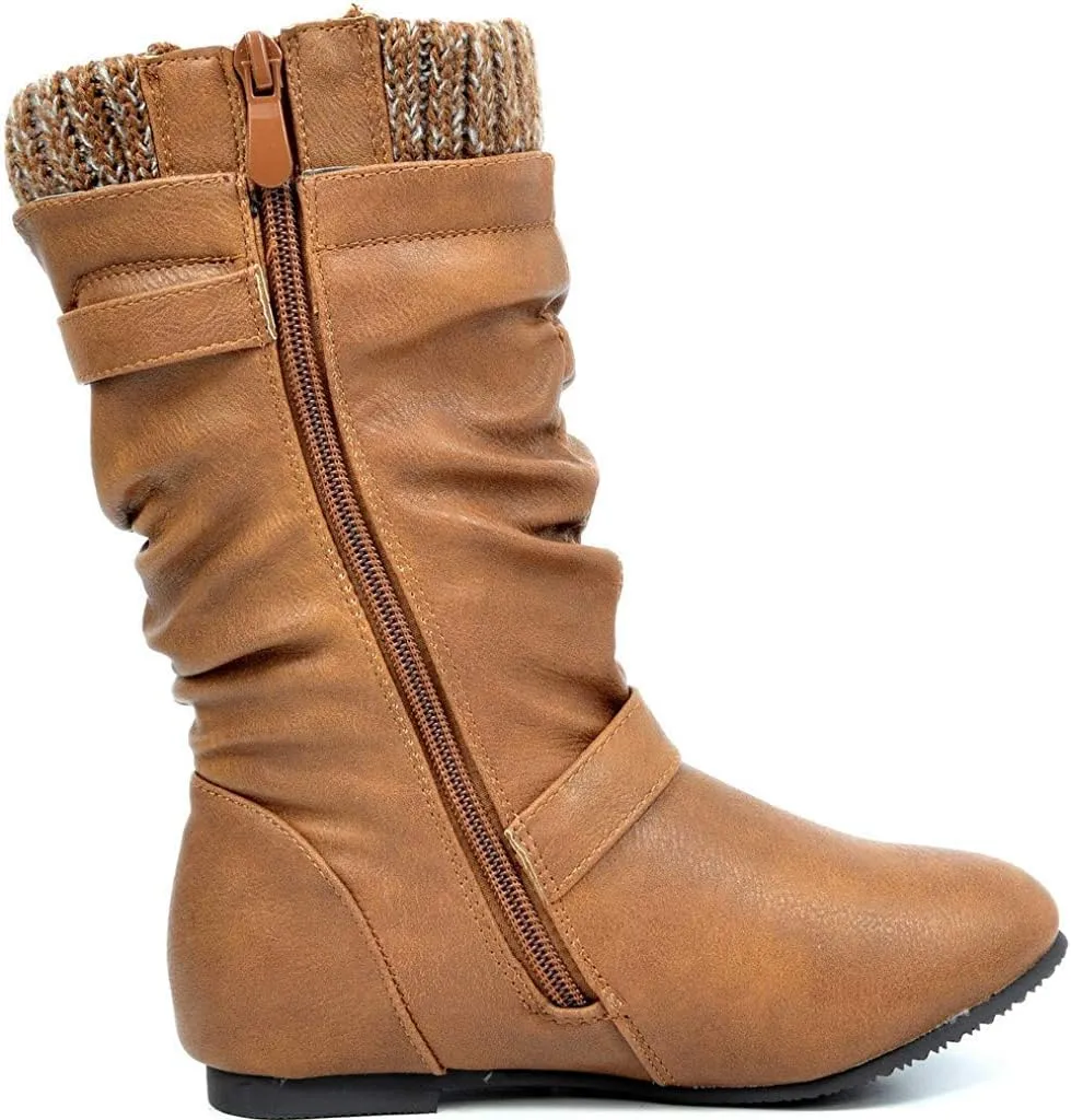 DREAM PAIRS Girl's Faux Fur Lined Knee High Winter Riding Boots(Toddler/Little Kid/Big Kid)