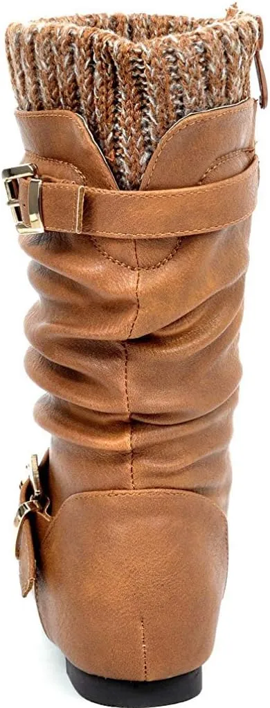 DREAM PAIRS Girl's Faux Fur Lined Knee High Winter Riding Boots(Toddler/Little Kid/Big Kid)