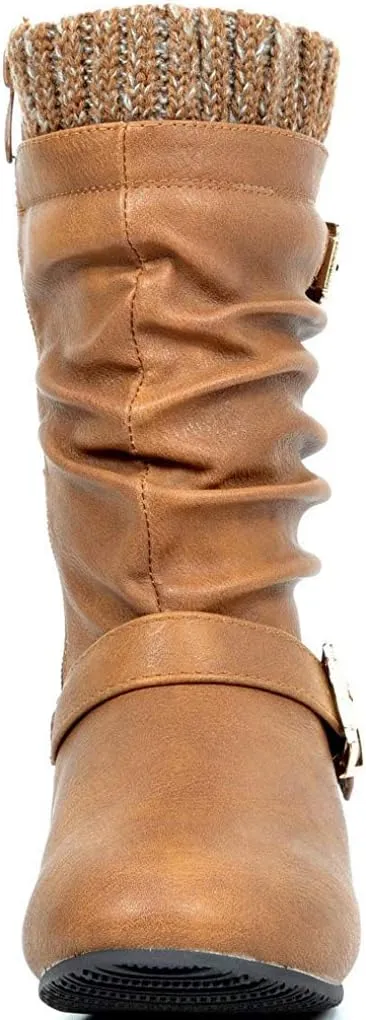 DREAM PAIRS Girl's Faux Fur Lined Knee High Winter Riding Boots(Toddler/Little Kid/Big Kid)