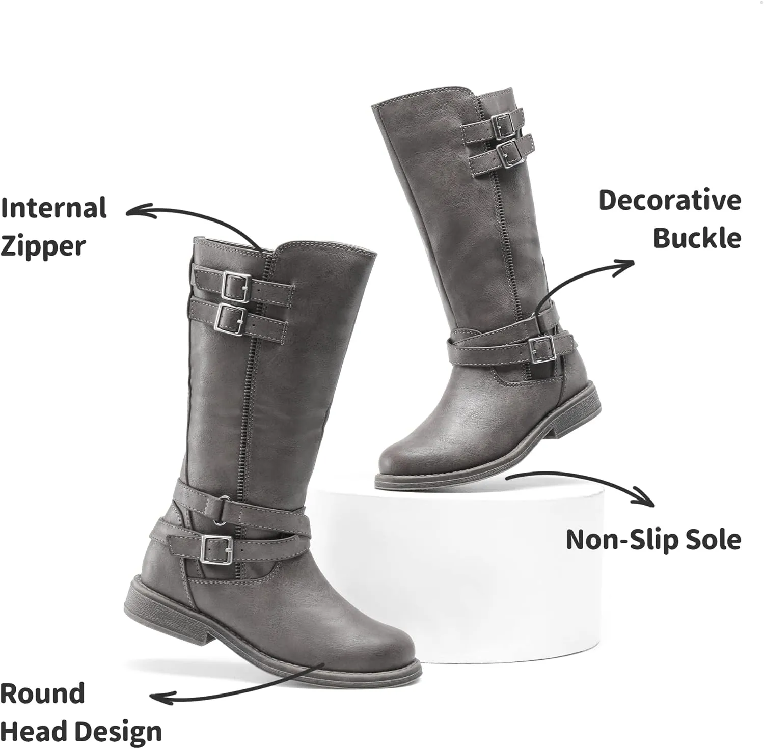 DREAM PAIRS Girls Knee High Fashion Riding Boots for Toddler/Little Kid/Big Kid