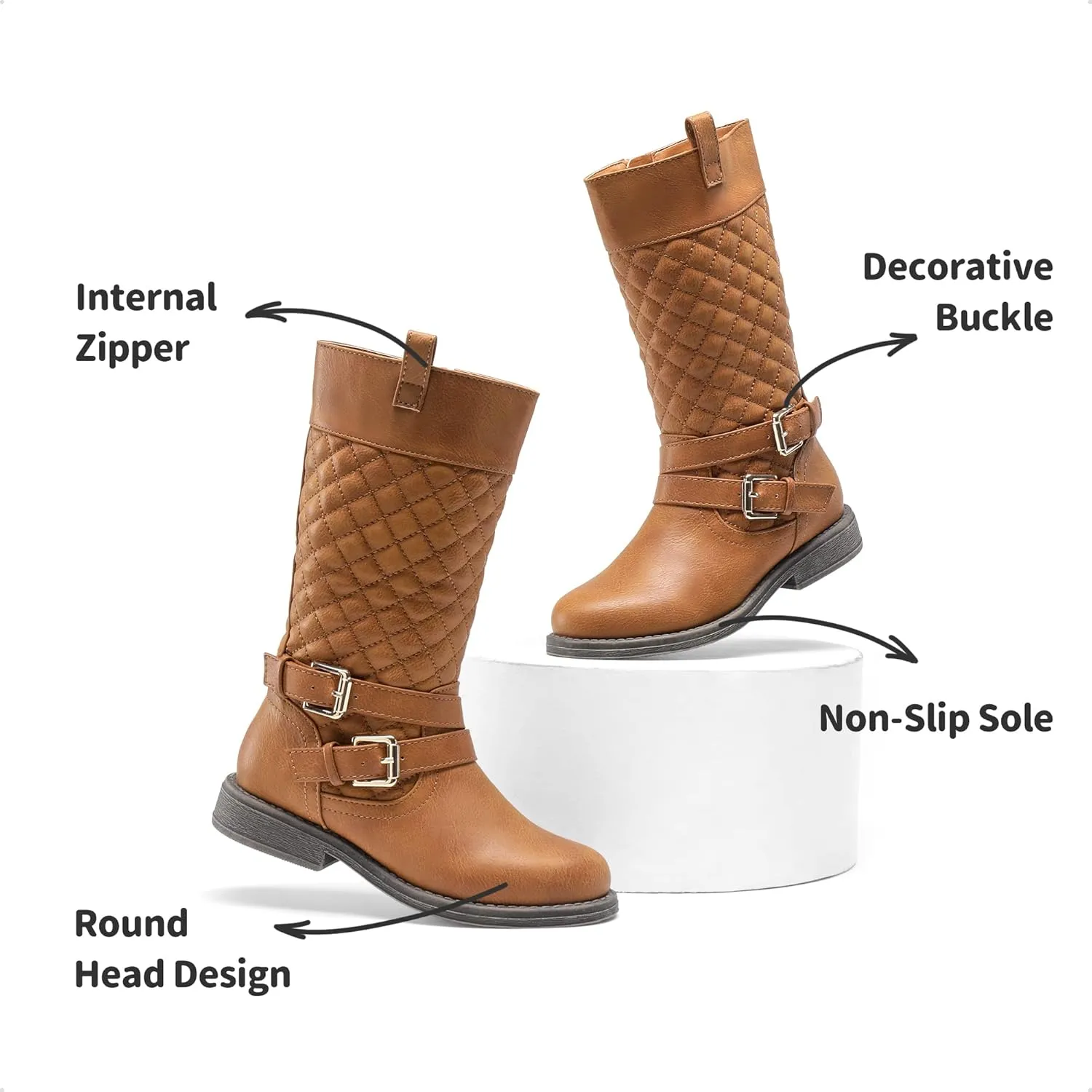 DREAM PAIRS Girls Knee High Fashion Riding Boots for Toddler/Little Kid/Big Kid