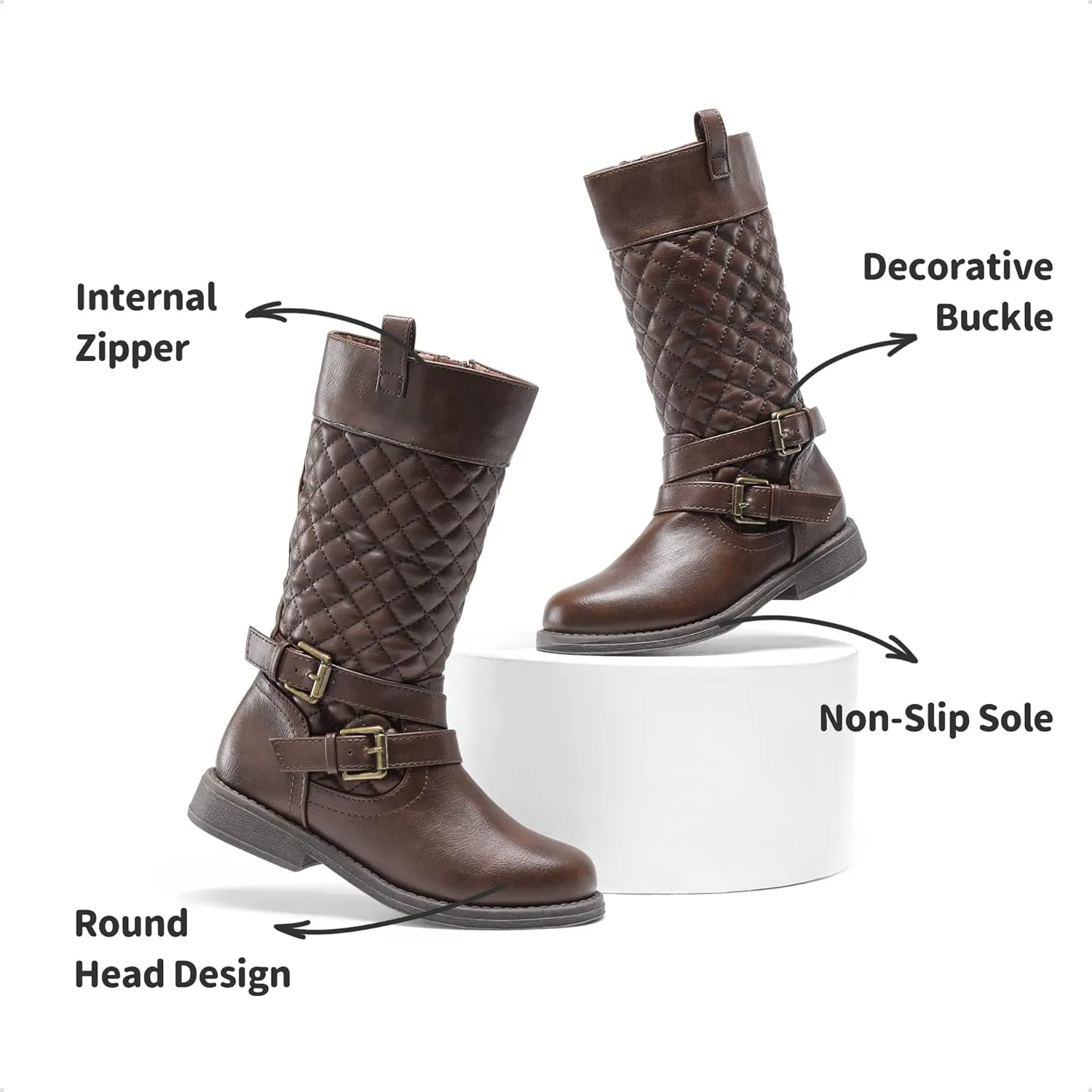 DREAM PAIRS Girls Knee High Fashion Riding Boots for Toddler/Little Kid/Big Kid