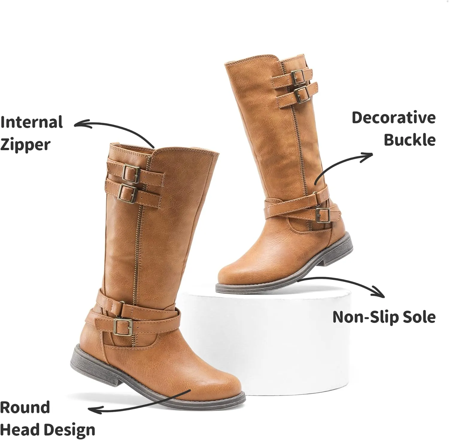 DREAM PAIRS Girls Knee High Fashion Riding Boots for Toddler/Little Kid/Big Kid