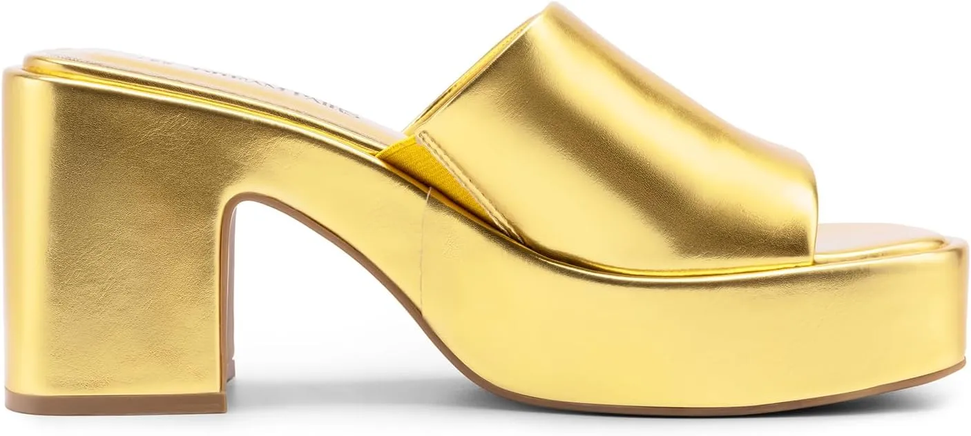 DREAM PAIRS High Chunky Platform Heels for Women Fashion Comfort Slip on Square Open Toe Block Heel Sandals