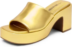 DREAM PAIRS High Chunky Platform Heels for Women Fashion Comfort Slip on Square Open Toe Block Heel Sandals