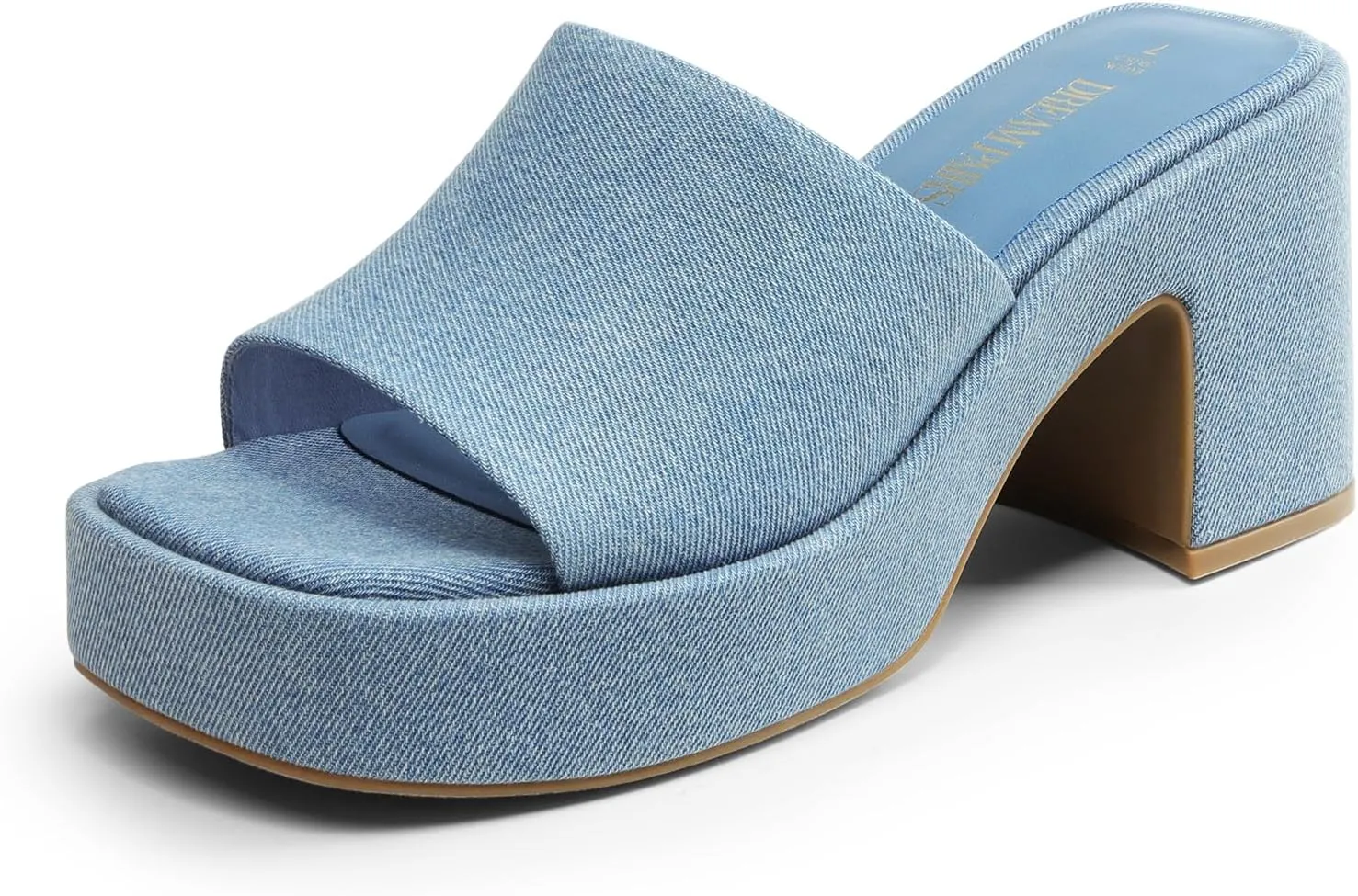DREAM PAIRS High Chunky Platform Heels for Women Fashion Comfort Slip on Square Open Toe Block Heel Sandals