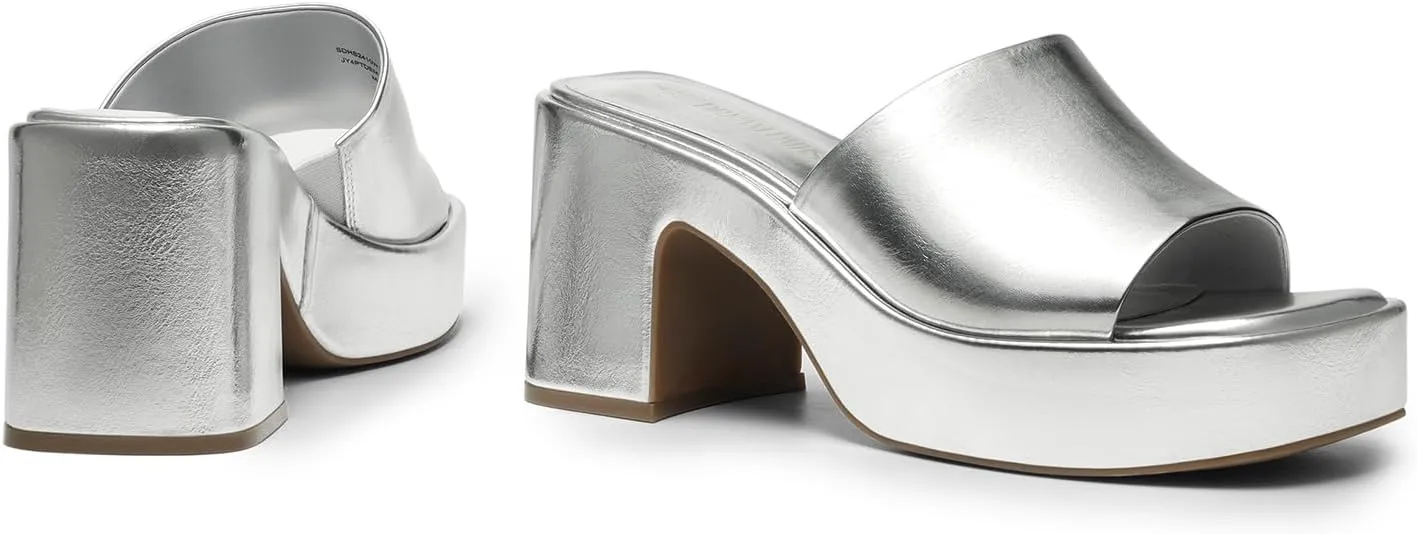 DREAM PAIRS High Chunky Platform Heels for Women Fashion Comfort Slip on Square Open Toe Block Heel Sandals
