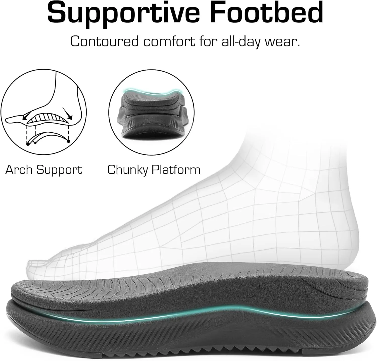 DREAM PAIRS Walking Sandals Women Arch Support Platform Sandals Comfortable Open Toe Hiking Summer Shoes Lightweight Outdoor Athletic Sport Water Sandals