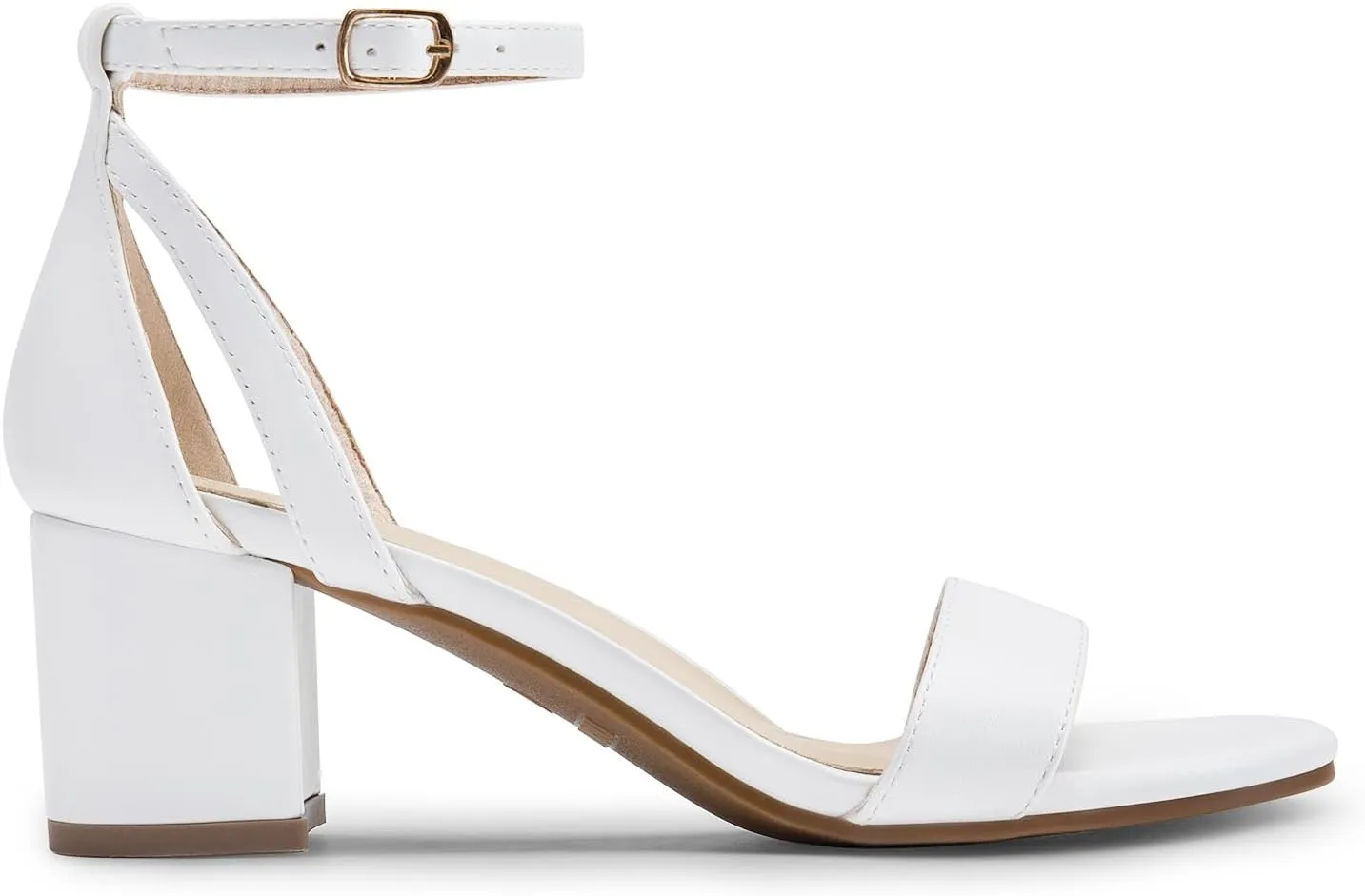 DREAM PAIRS Women's Chunky Low Heels Open Round Toe Ankle Strap Block Heels Party Dress Wedding Sandals