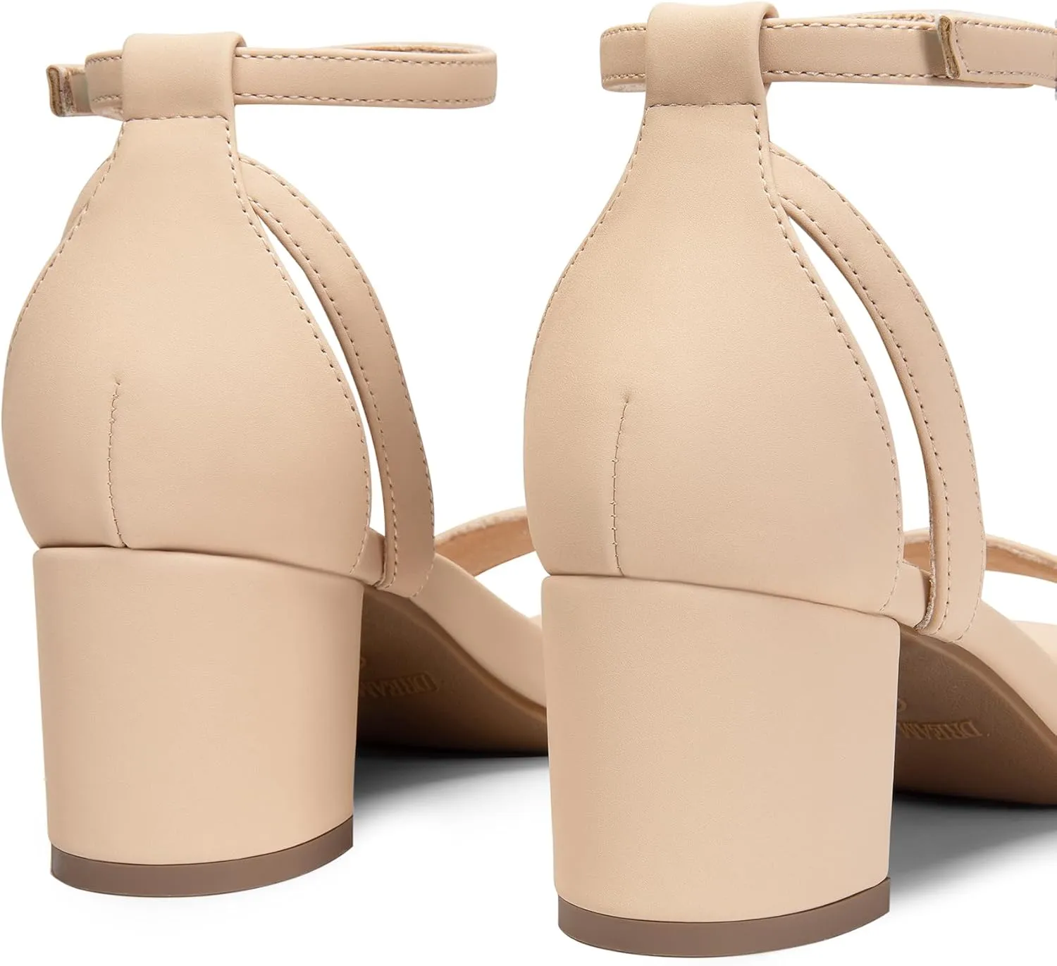 DREAM PAIRS Women's Chunky Low Heels Open Round Toe Ankle Strap Block Heels Party Dress Wedding Sandals
