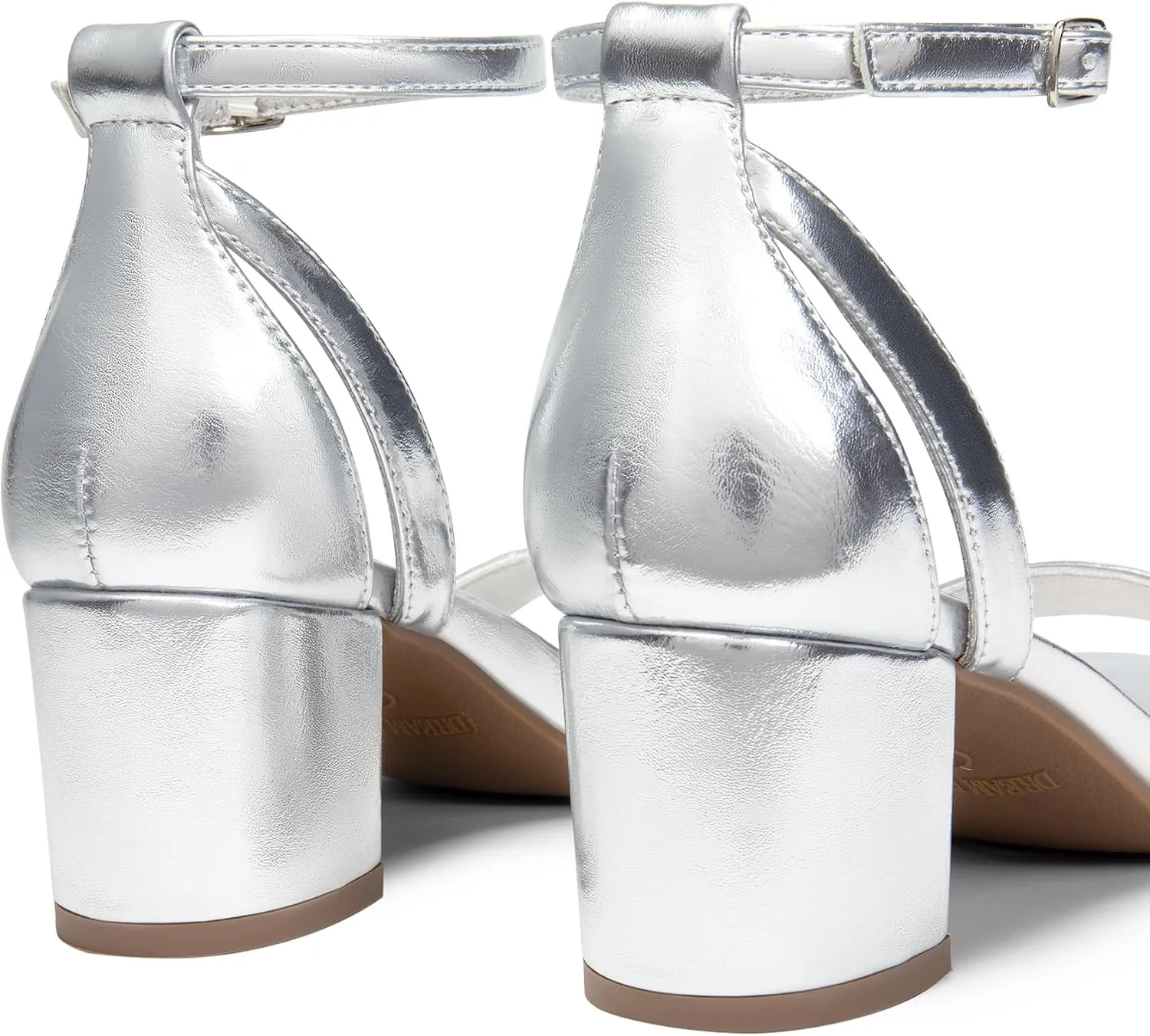 DREAM PAIRS Women's Chunky Low Heels Open Round Toe Ankle Strap Block Heels Party Dress Wedding Sandals