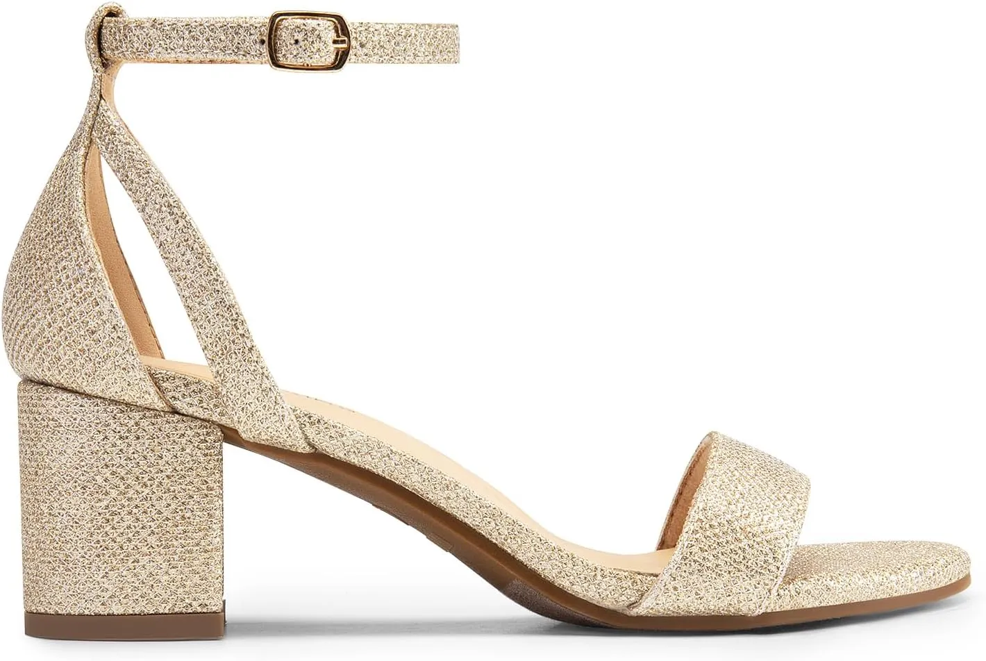 DREAM PAIRS Women's Chunky Low Heels Open Round Toe Ankle Strap Block Heels Party Dress Wedding Sandals
