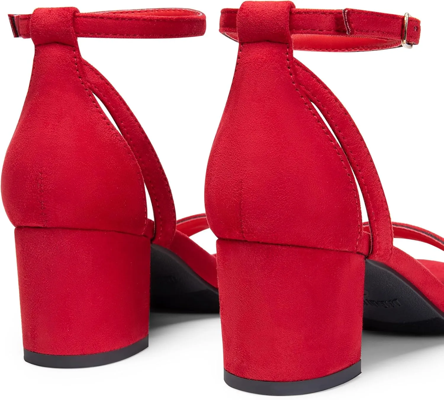 DREAM PAIRS Women's Chunky Low Heels Open Round Toe Ankle Strap Block Heels Party Dress Wedding Sandals