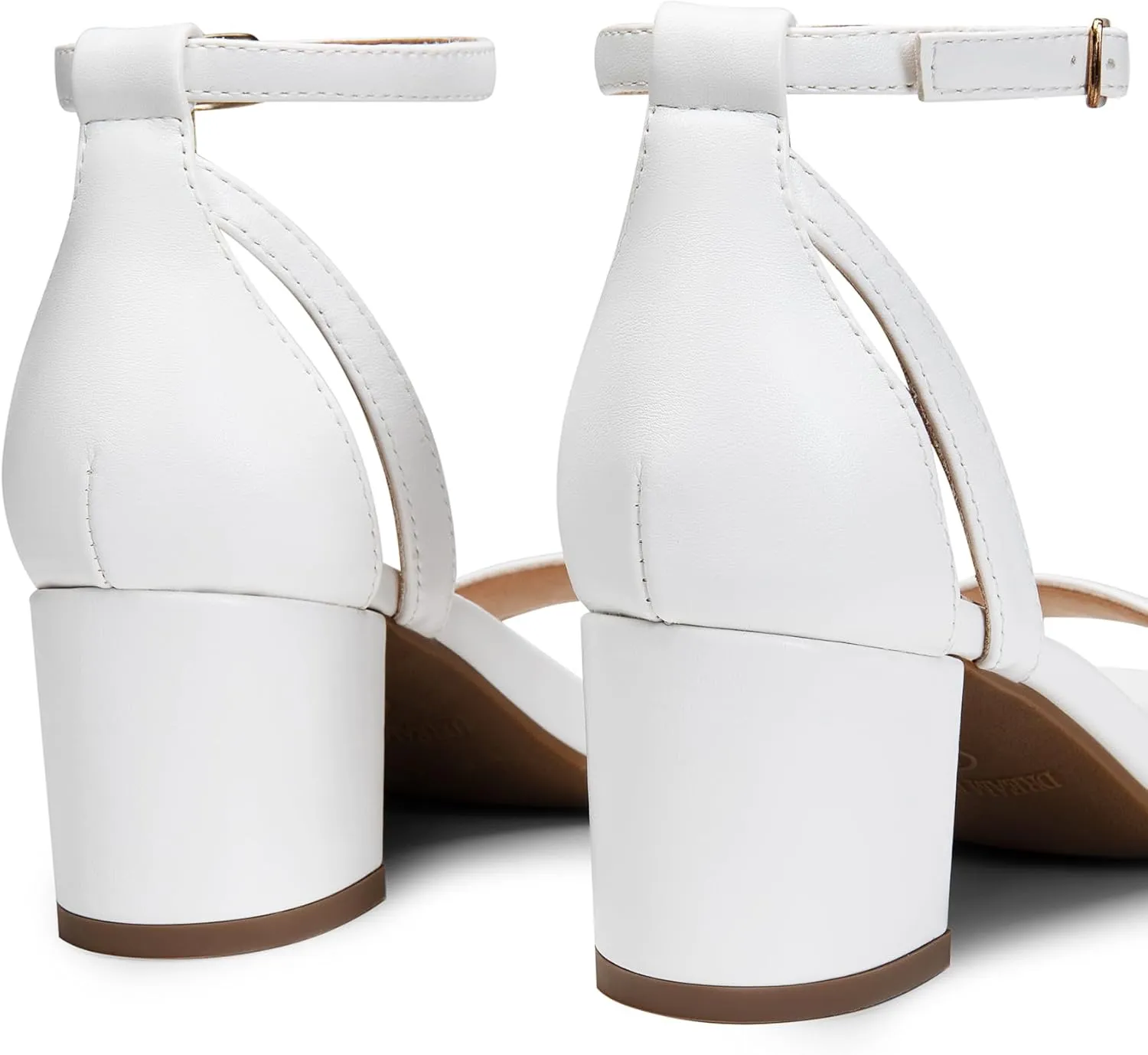 DREAM PAIRS Women's Chunky Low Heels Open Round Toe Ankle Strap Block Heels Party Dress Wedding Sandals