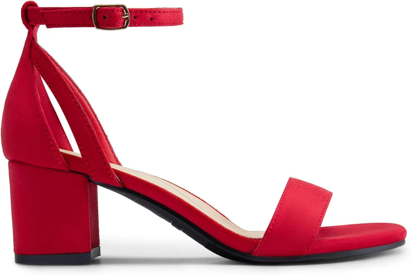DREAM PAIRS Women's Chunky Low Heels Open Round Toe Ankle Strap Block Heels Party Dress Wedding Sandals