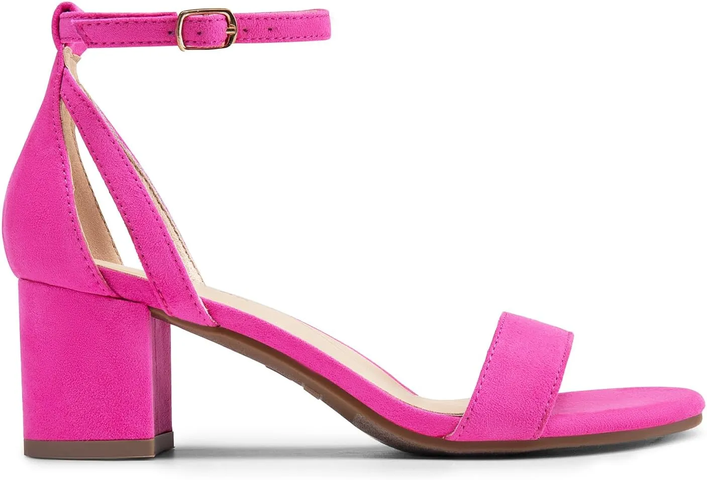 DREAM PAIRS Women's Chunky Low Heels Open Round Toe Ankle Strap Block Heels Party Dress Wedding Sandals