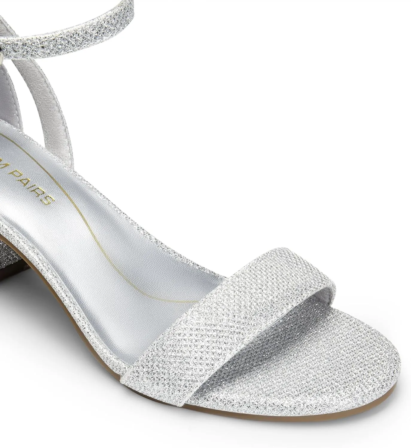 DREAM PAIRS Women's Chunky Low Heels Open Round Toe Ankle Strap Block Heels Party Dress Wedding Sandals