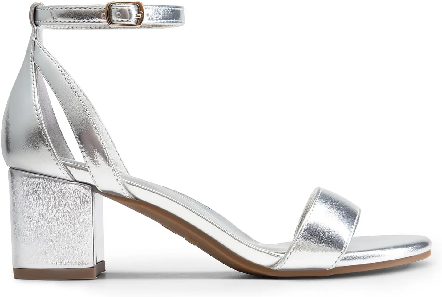DREAM PAIRS Women's Chunky Low Heels Open Round Toe Ankle Strap Block Heels Party Dress Wedding Sandals