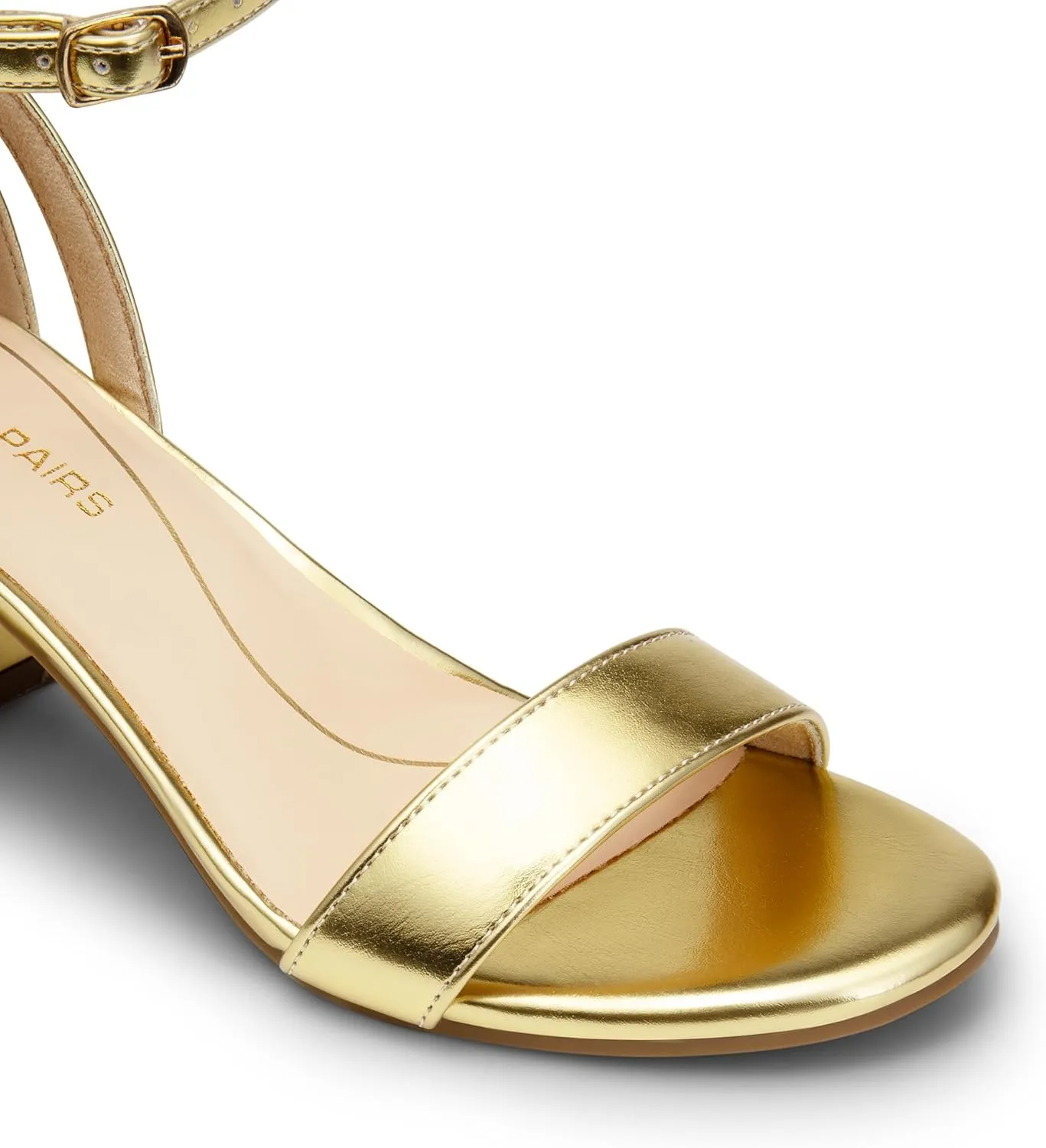 DREAM PAIRS Women's Chunky Low Heels Open Round Toe Ankle Strap Block Heels Party Dress Wedding Sandals