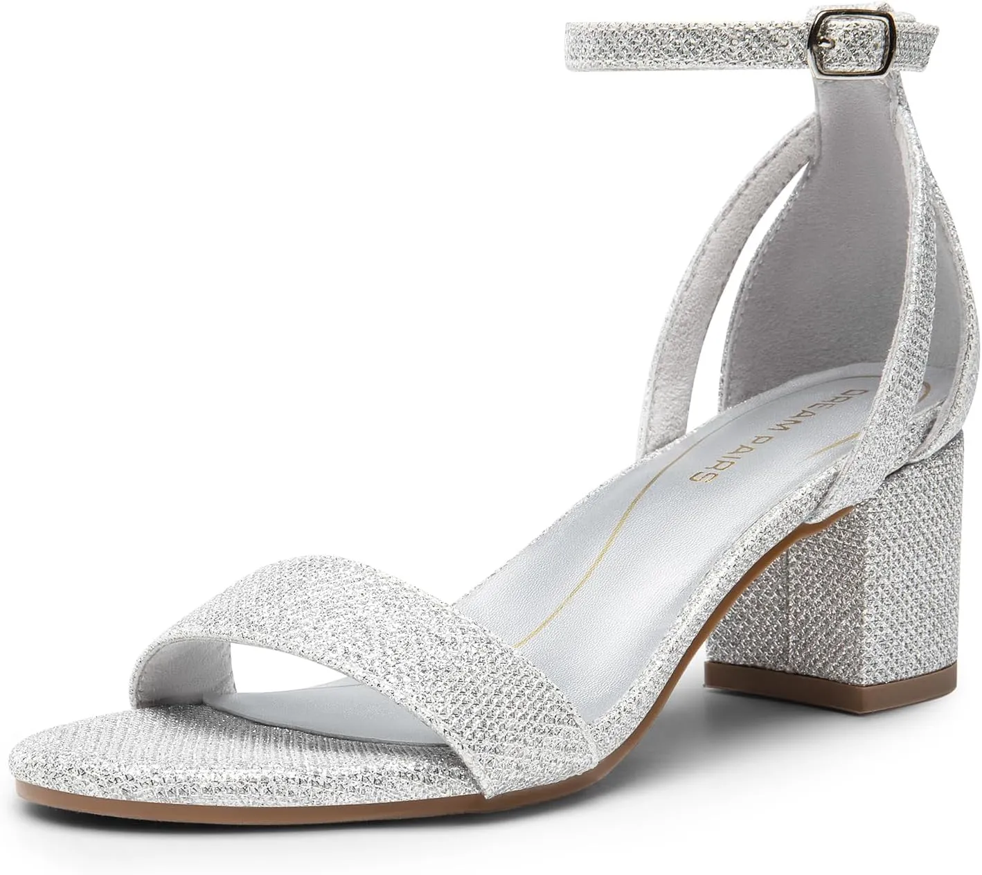 DREAM PAIRS Women's Chunky Low Heels Open Round Toe Ankle Strap Block Heels Party Dress Wedding Sandals