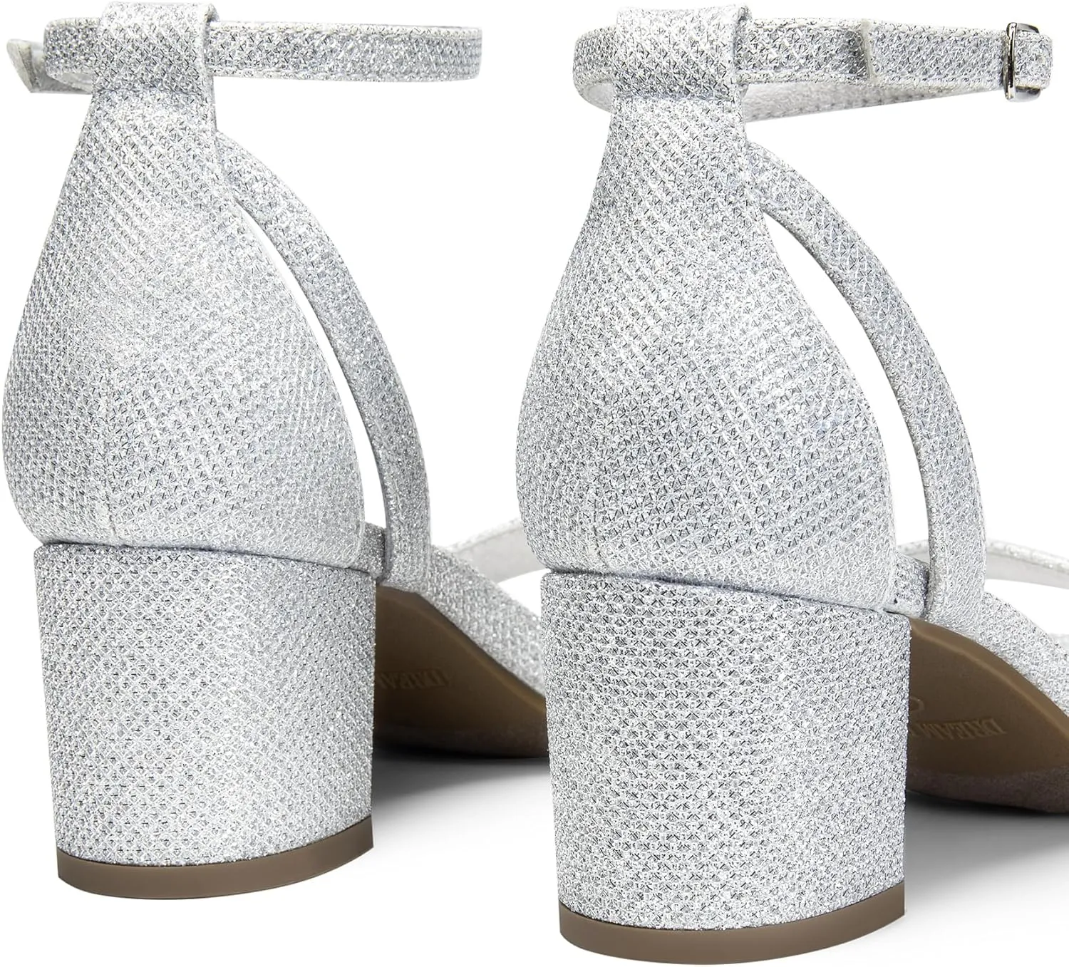 DREAM PAIRS Women's Chunky Low Heels Open Round Toe Ankle Strap Block Heels Party Dress Wedding Sandals