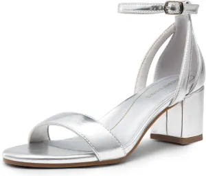 DREAM PAIRS Women's Chunky Low Heels Open Round Toe Ankle Strap Block Heels Party Dress Wedding Sandals