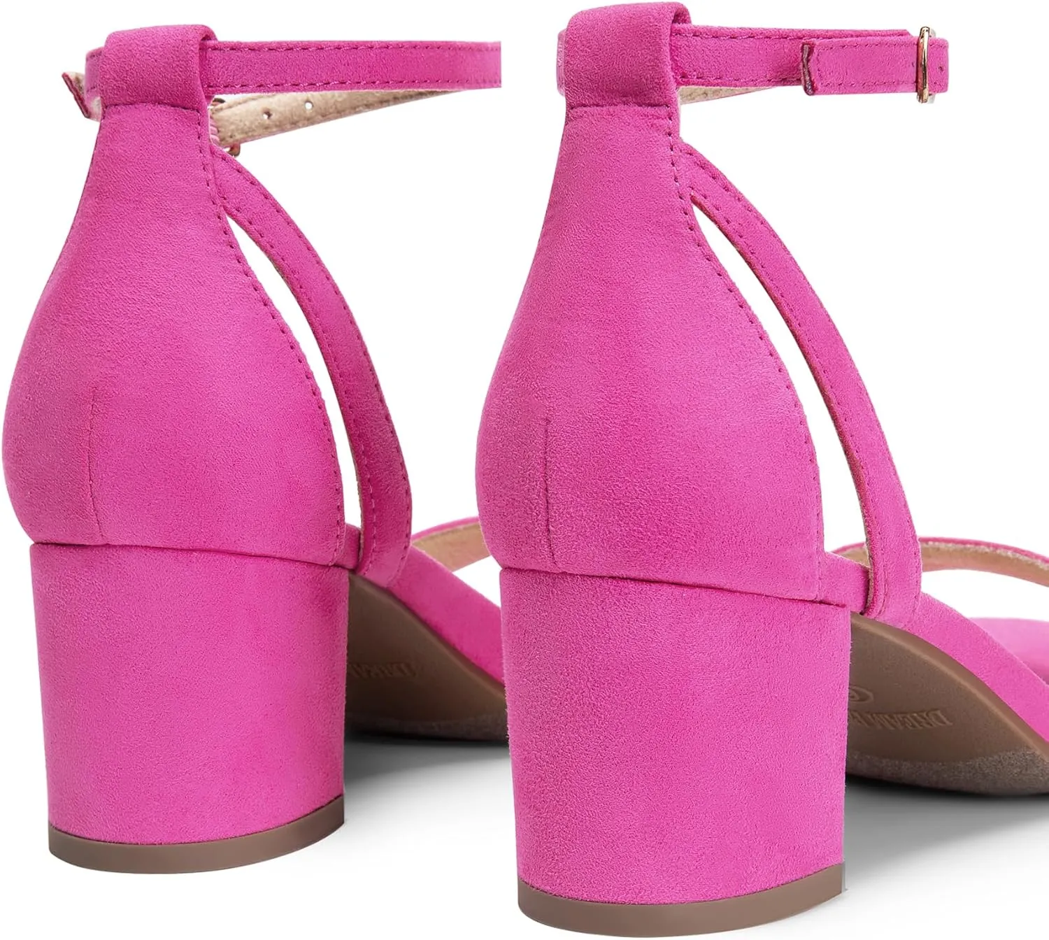 DREAM PAIRS Women's Chunky Low Heels Open Round Toe Ankle Strap Block Heels Party Dress Wedding Sandals