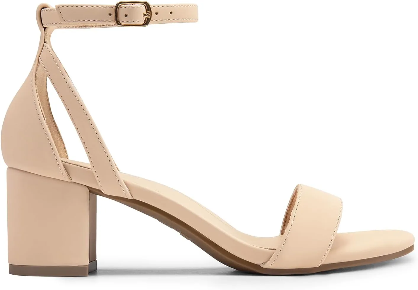 DREAM PAIRS Women's Chunky Low Heels Open Round Toe Ankle Strap Block Heels Party Dress Wedding Sandals