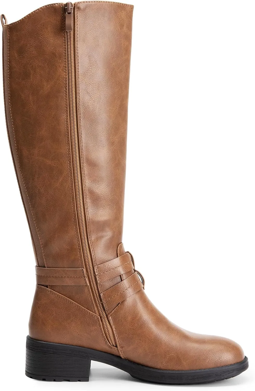 DREAM PAIRS Women's Knee High Boots, Buckle Riding Boots