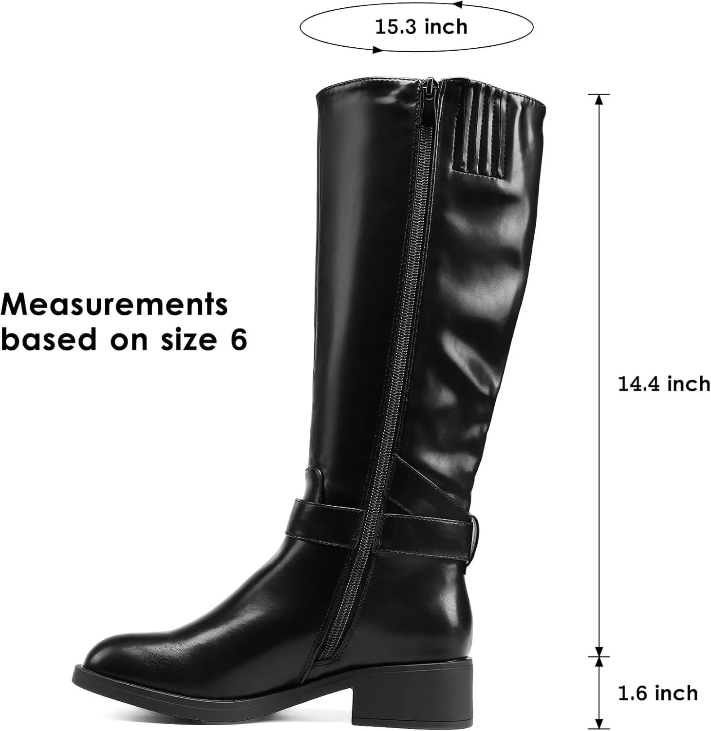 DREAM PAIRS Women's Knee High Riding Boots Comfortable Low Chunky Heel Boots Side Zipper Round Toe Casual Classic Ranching Boots