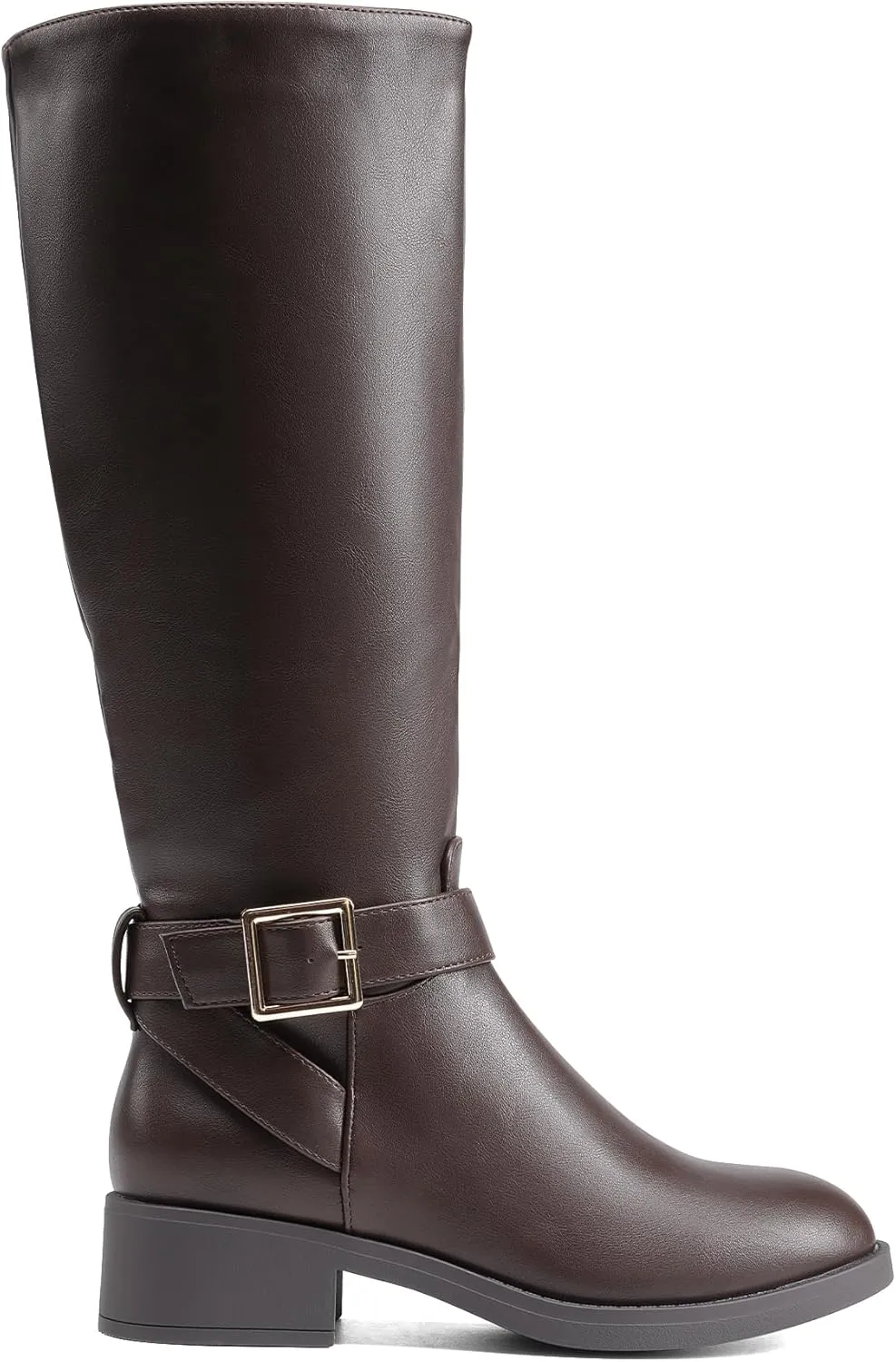 DREAM PAIRS Women's Knee High Riding Boots Comfortable Low Chunky Heel Boots Side Zipper Round Toe Casual Classic Ranching Boots