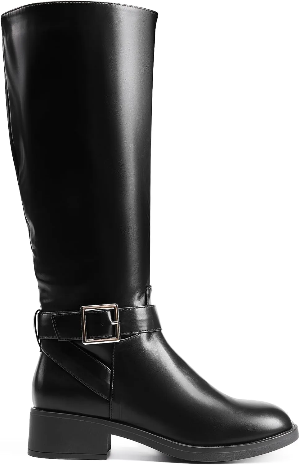 DREAM PAIRS Women's Knee High Riding Boots Comfortable Low Chunky Heel Boots Side Zipper Round Toe Casual Classic Ranching Boots
