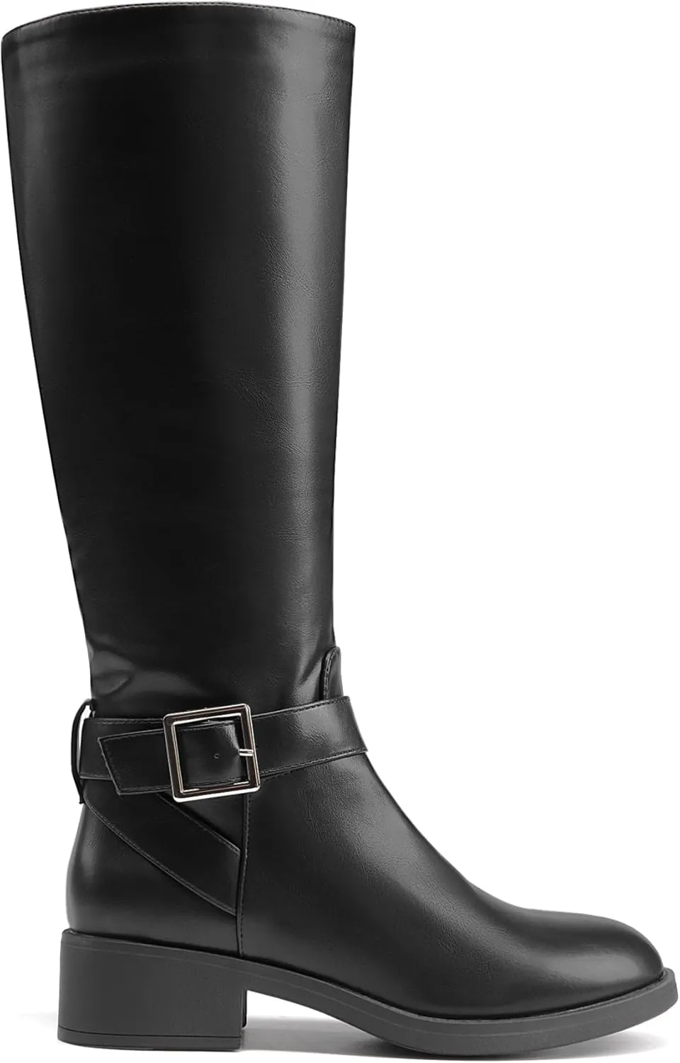 DREAM PAIRS Women's Knee High Riding Boots Comfortable Low Chunky Heel Boots Side Zipper Round Toe Casual Classic Ranching Boots