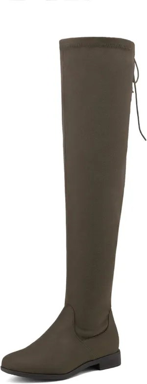 DREAM PAIRS Women's Over The Knee High Low Block Heel Riding Boots