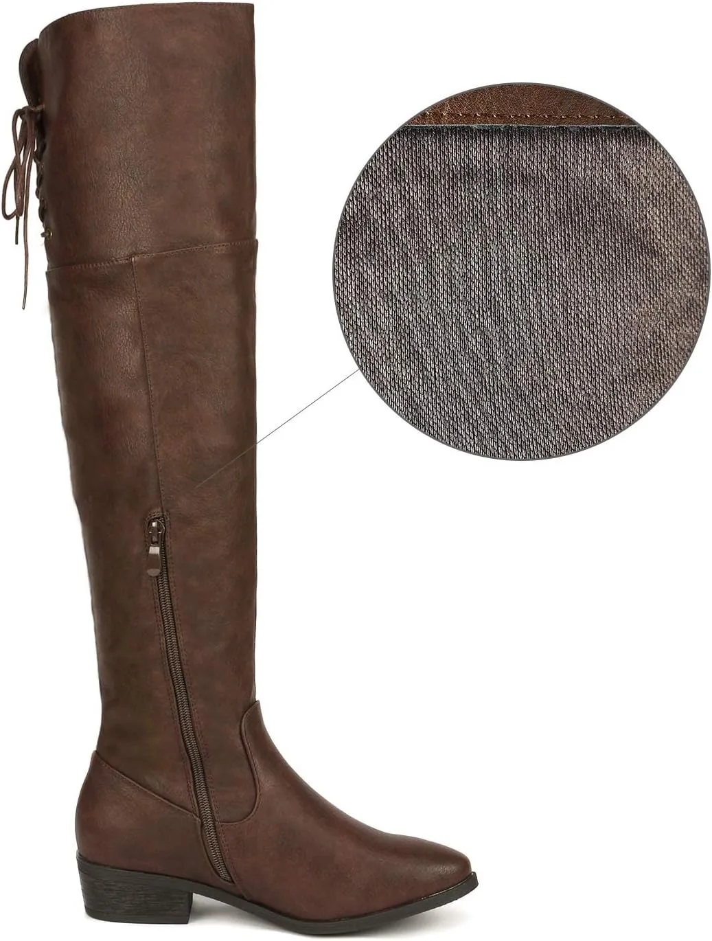 DREAM PAIRS Women's Over The Knee High Low Block Heel Riding Boots